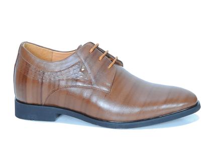 Giày cao nam 7cm da sần nâu