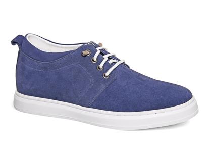 Giày cao 6cm da lộn màu xanh lam