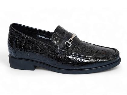 Giày cao 7cm da bóng vân cá sấu