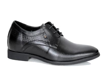 Giày cao 7cm da đen trơn siêu nhẹ