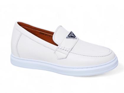 Giày cao 6cm da sần trắng nhẹ