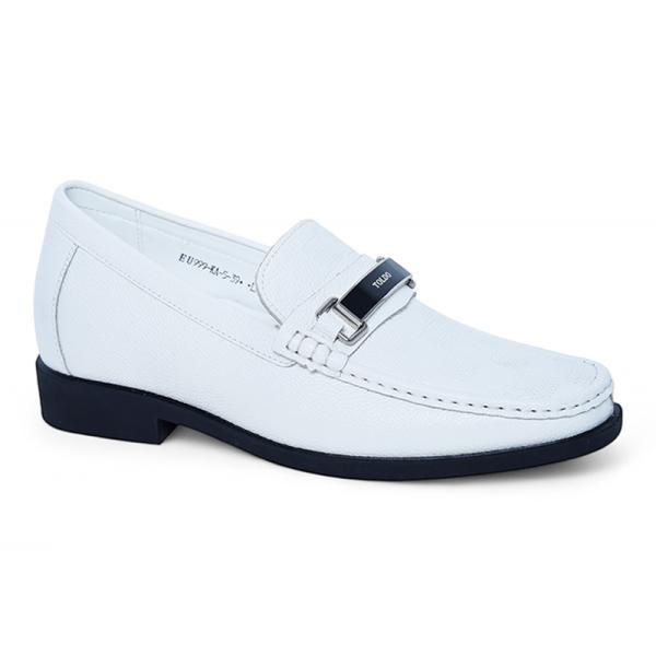 Giày lười cao 7cm màu trắng