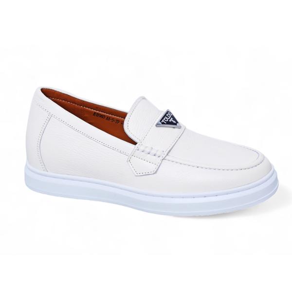 Giày cao 6cm da sần trắng nhẹ