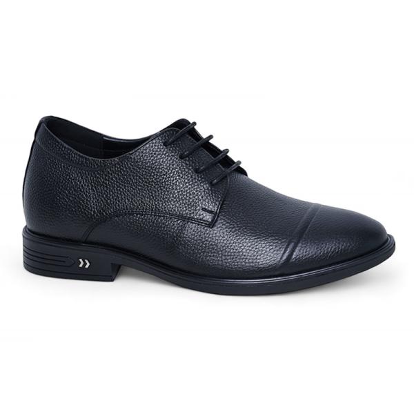 Giày cao 7cm buộc dây màu đen sần
