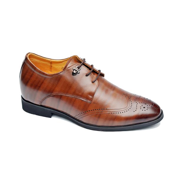 Giày nam cao 6cm HQ617 nâu
