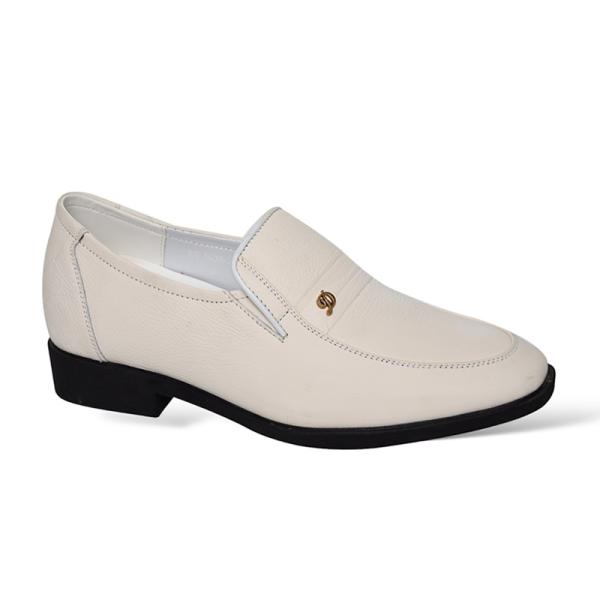 Giày cao nam 7cm màu trắng sần