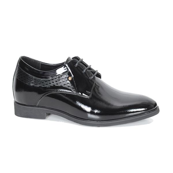 Giày cao nam 7cm Đen bóng