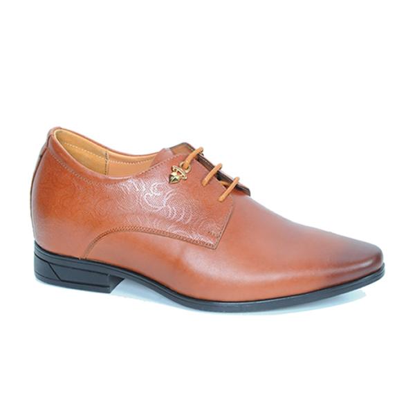 Giày cao vân họa tiết màu da bò