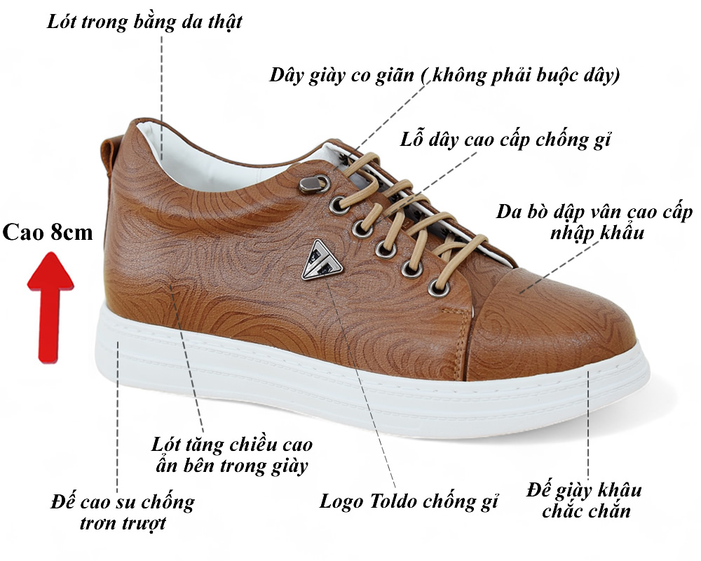 Giày cao 8cm cao cấp cho nam