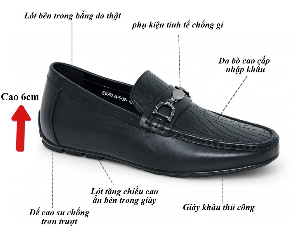 Giày mọi cao 6cm siêu nhẹ