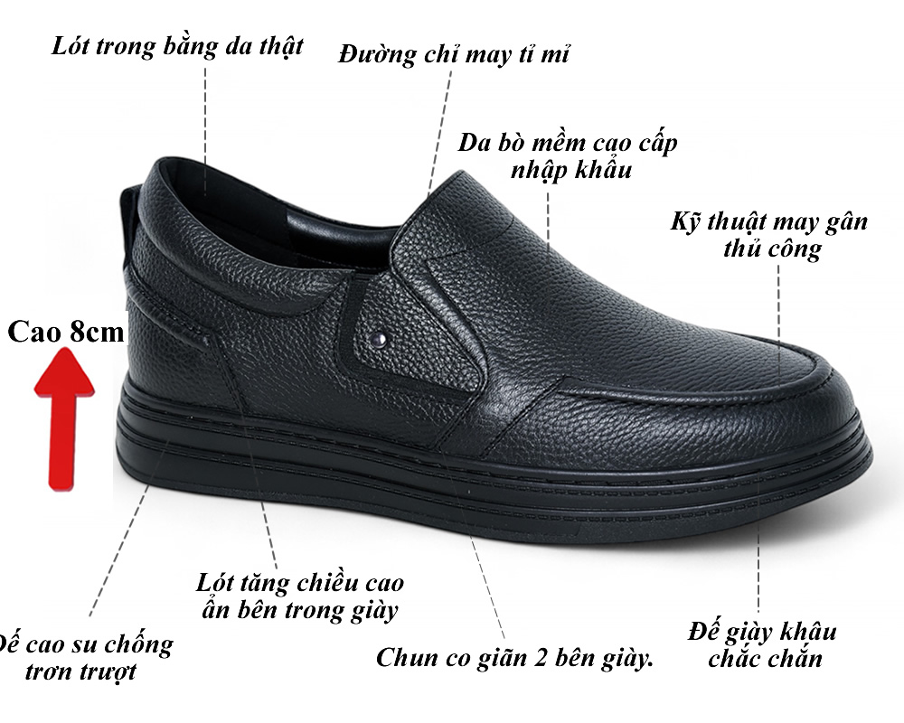 Giày cao 8cm da mềm cao cấp