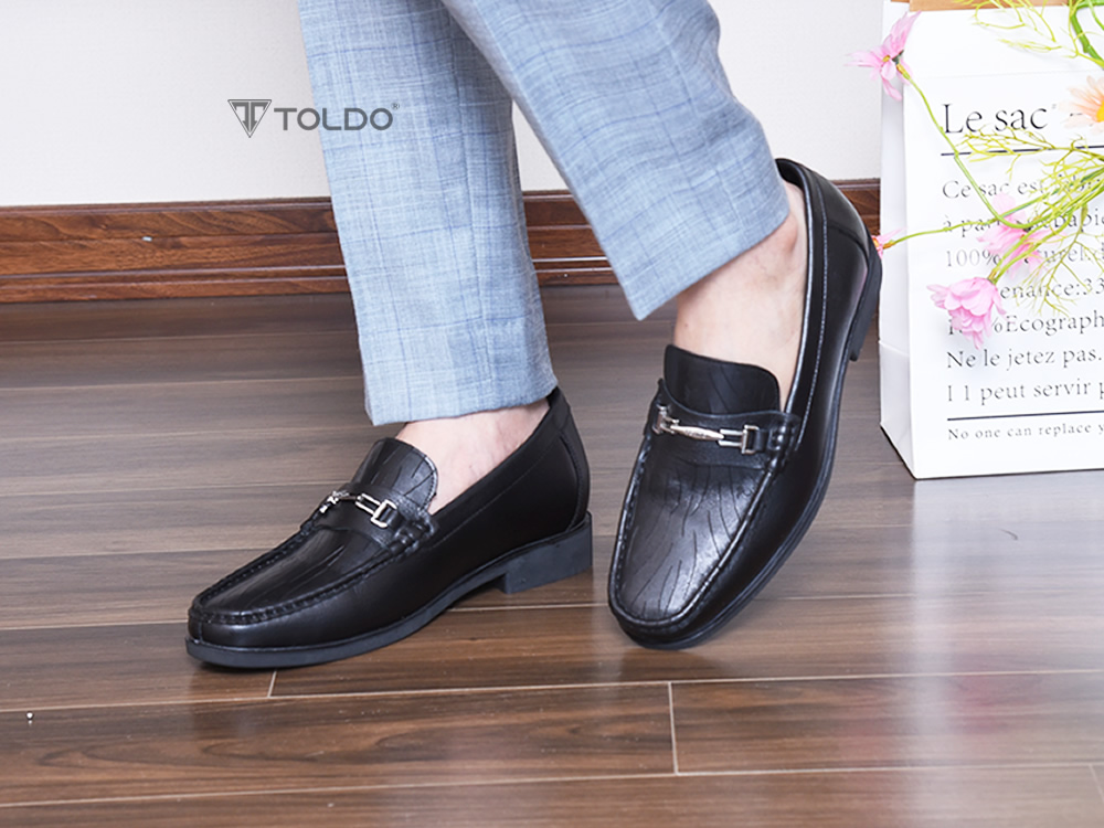 Giày cao 7cm da bò thật đế khâu