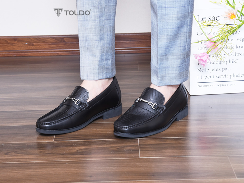 Giày cao 7cm da bò thật đế khâu