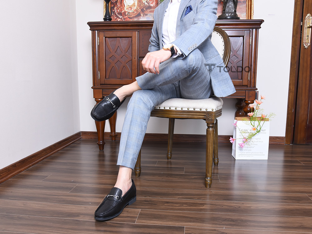 Giày cao 7cm da bò thật đế khâu