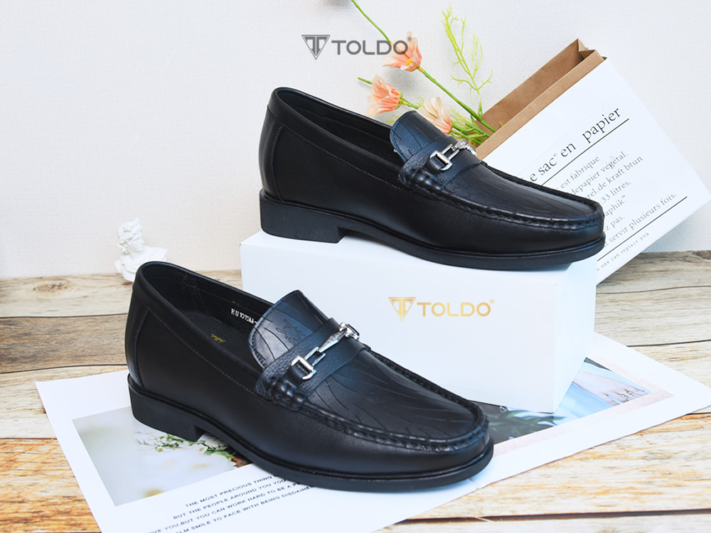 Giày cao 7cm da bò thật đế khâu