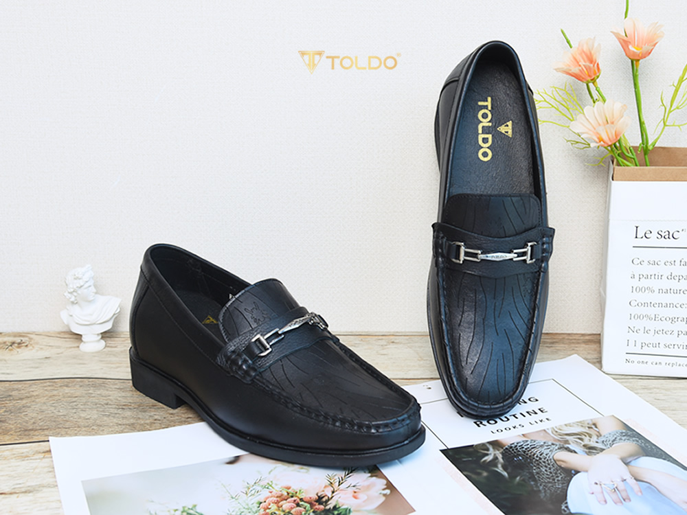 Giày cao 7cm da bò thật đế khâu