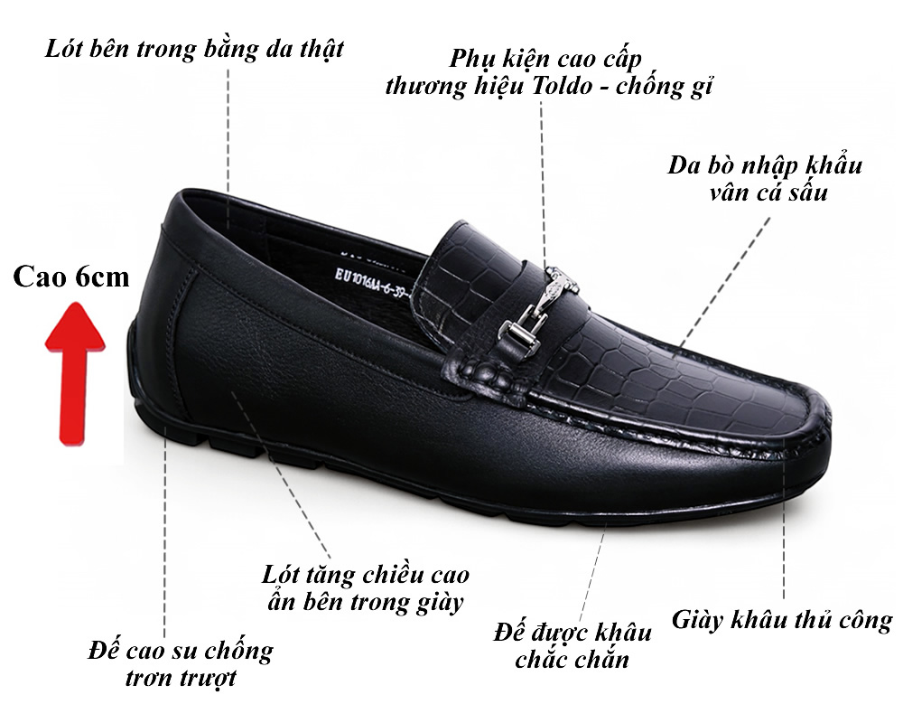 Giày mọi cao 6cm - Đế khâu