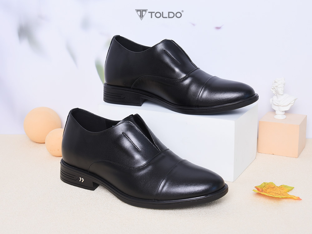 Giày cao nam 7cm oxford không buộc dây