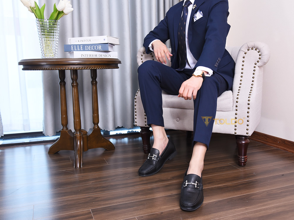 Giày cao nam 7cm da thật đế khâu
