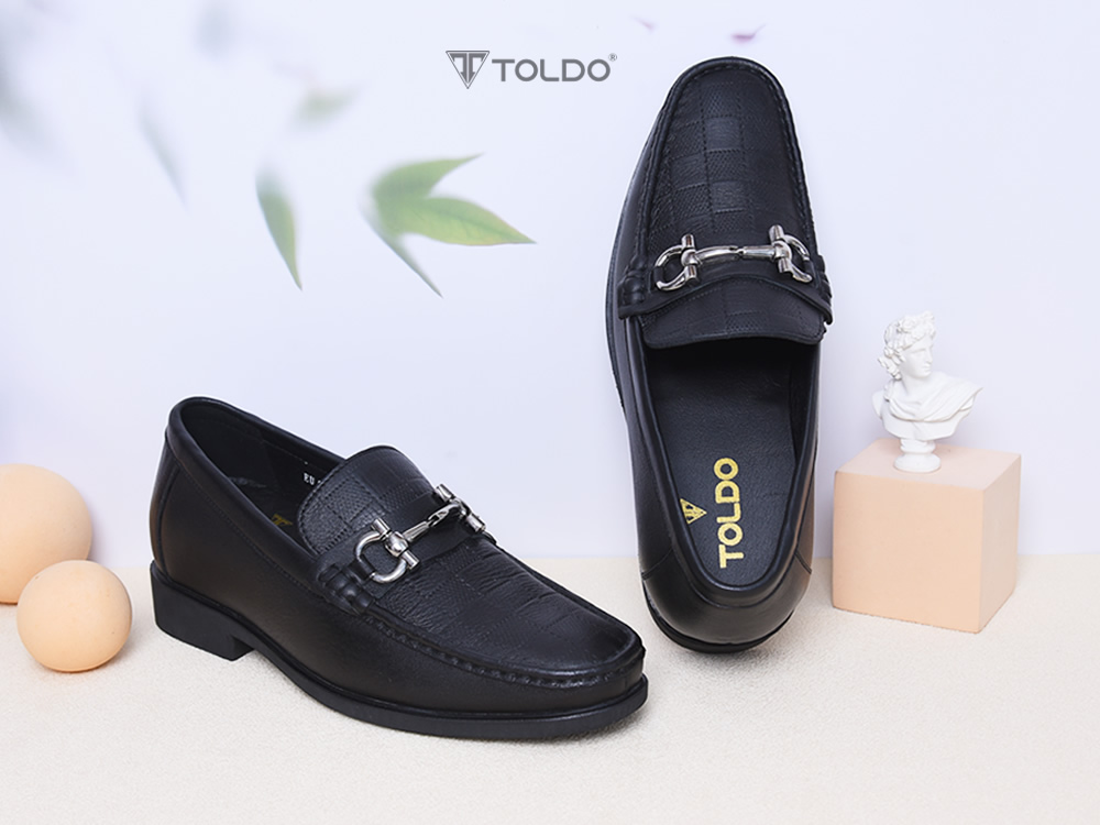 Giày cao nam 7cm da thật đế khâu