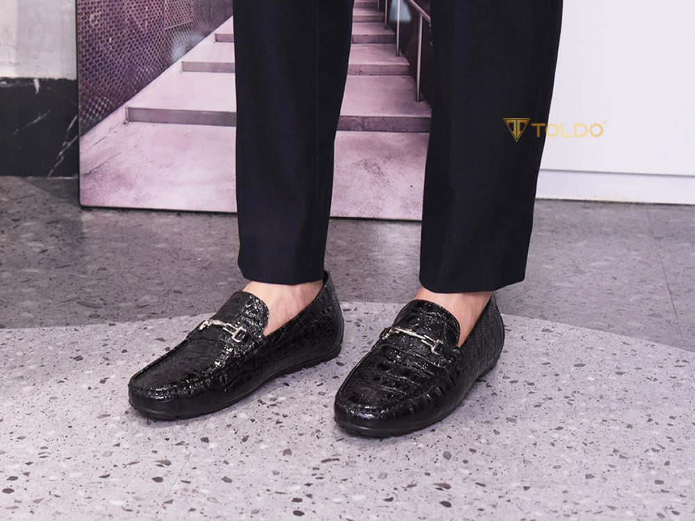 Giày mọi cao 6cm vân cá sấu