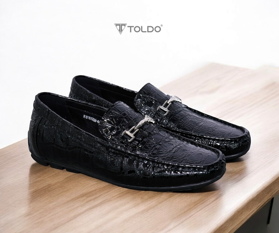 Giày mọi cao 6cm vân cá sấu