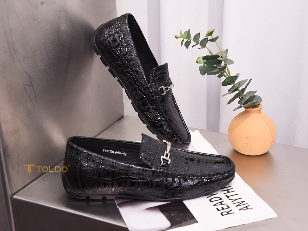 Giày mọi cao 6cm vân cá sấu