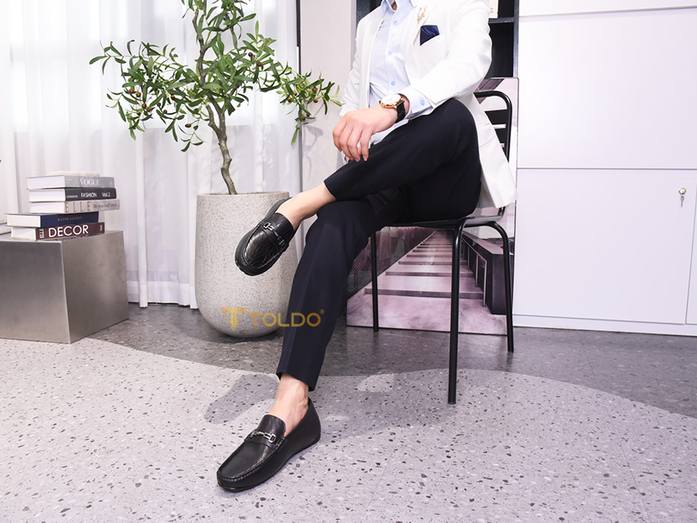 Giày mọi cao 6cm da thật - Đế khâu