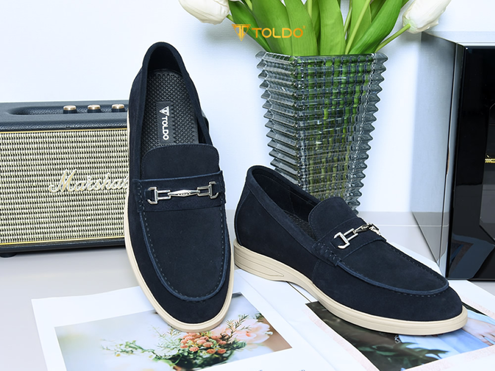 Giày cao 6cm da lộn đế khâu