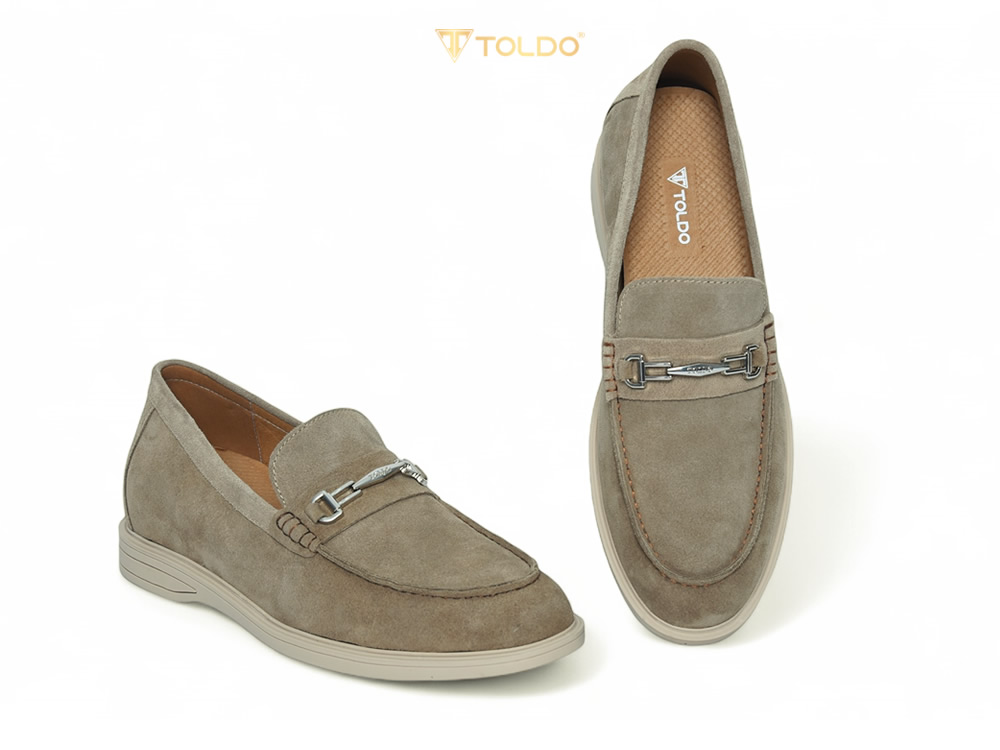 Giày cao nam 6cm da lộn mềm đế khâu