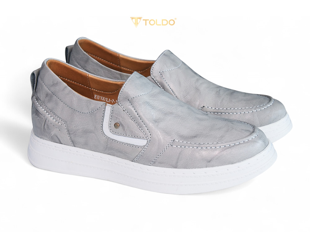 Giày cao thể thao 8cm màu trắng xám