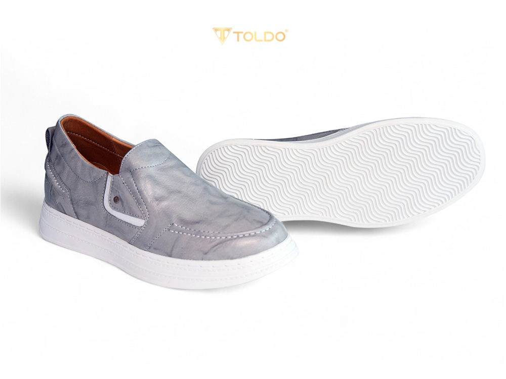 Giày cao thể thao 8cm màu trắng xám