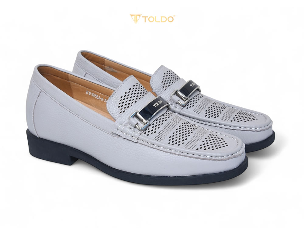 Giày cao 7cm đục lỗ thoáng khí da thật