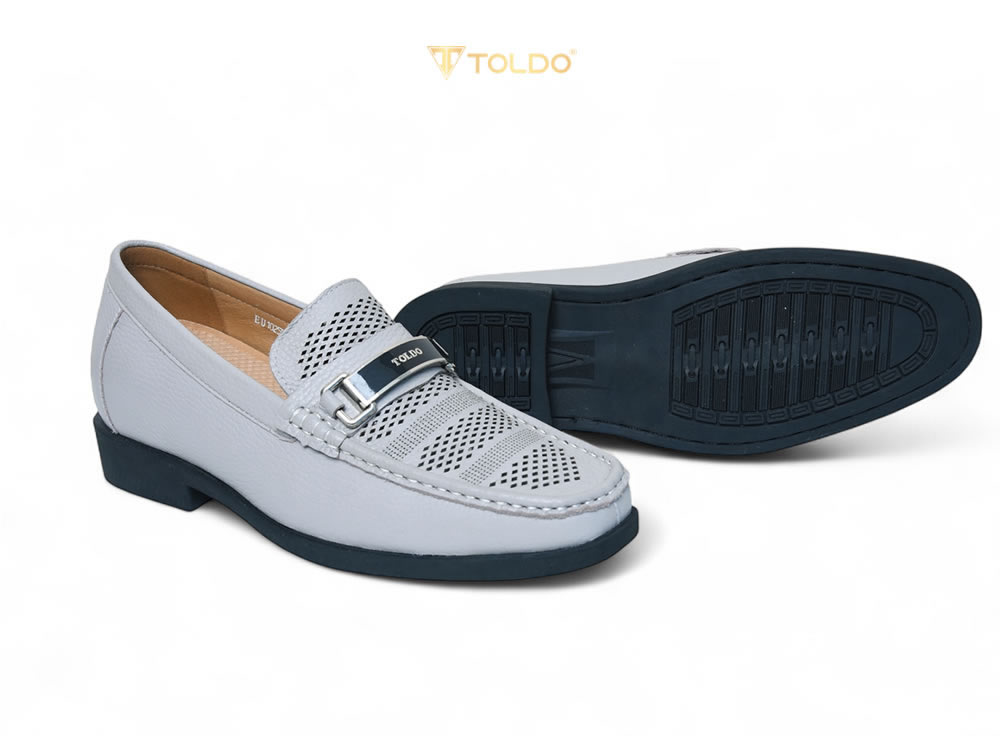 Giày cao 7cm đục lỗ thoáng khí da thật