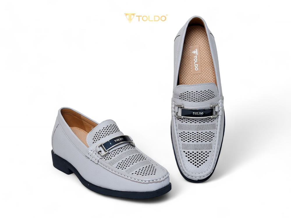 Giày cao 7cm đục lỗ thoáng khí da thật