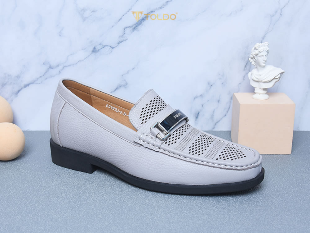 Giày cao 7cm đục lỗ thoáng khí da thật