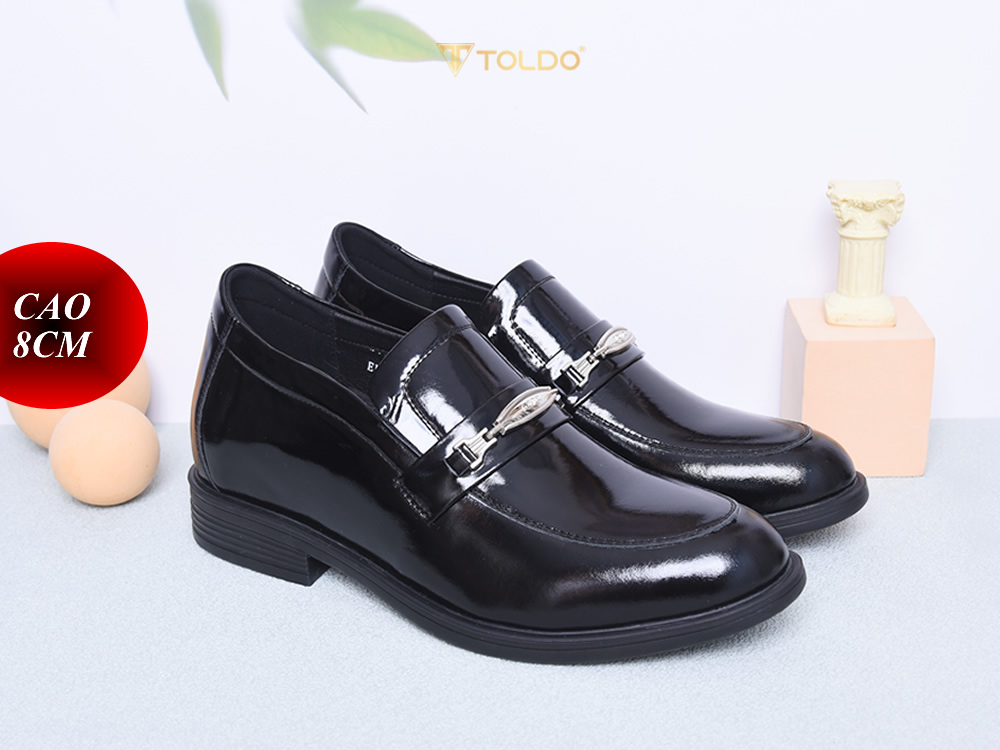 Giày cao 8cm đen bóng lịch lãm