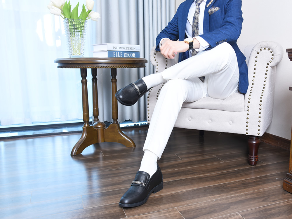 Giày nam cao 8cm da thật đế khâu