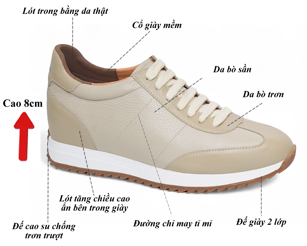 Giày cao nam 8cm cho nam cao cấp