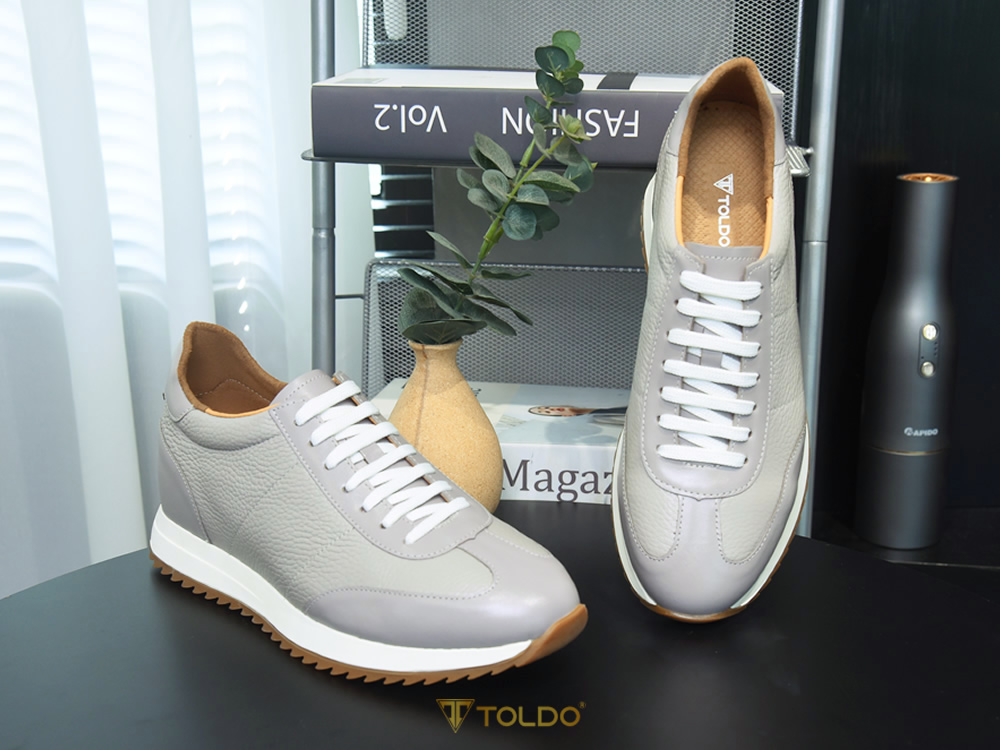 Giày nam thể thao da bò thật cao 8cm