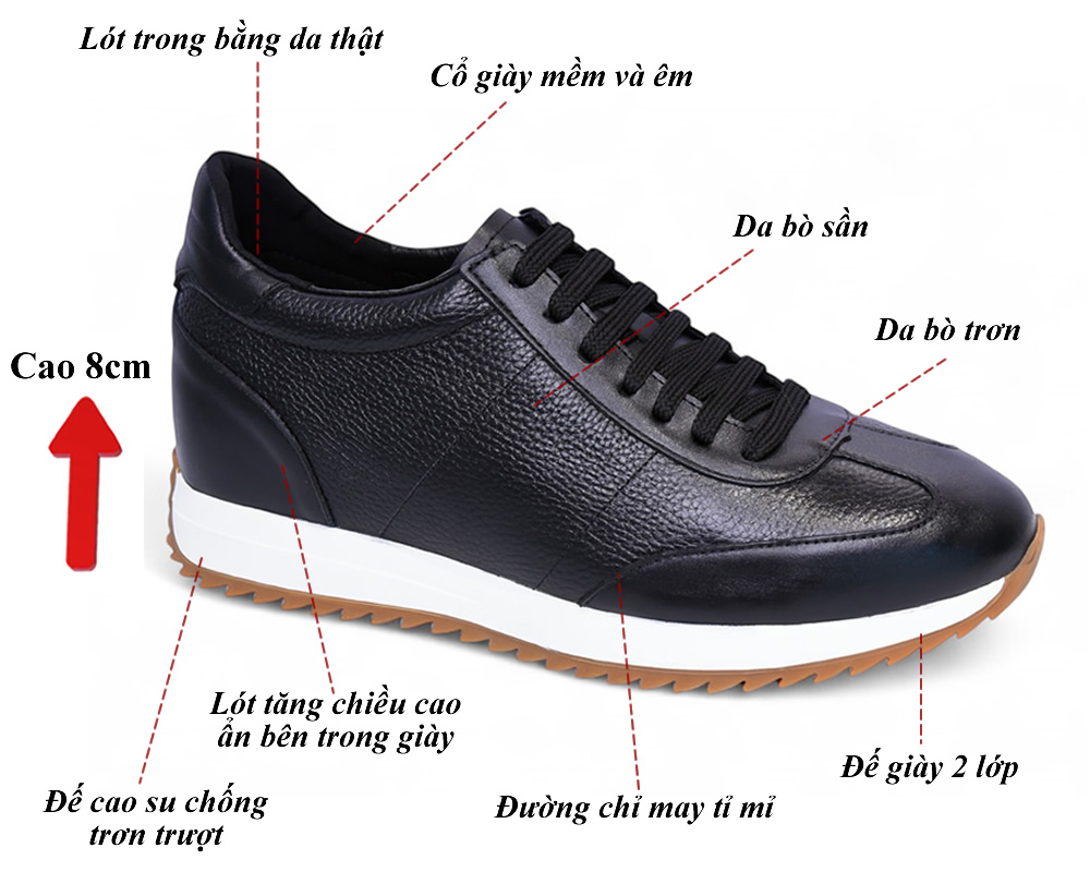 Giày cao 8cm thể thao năng động