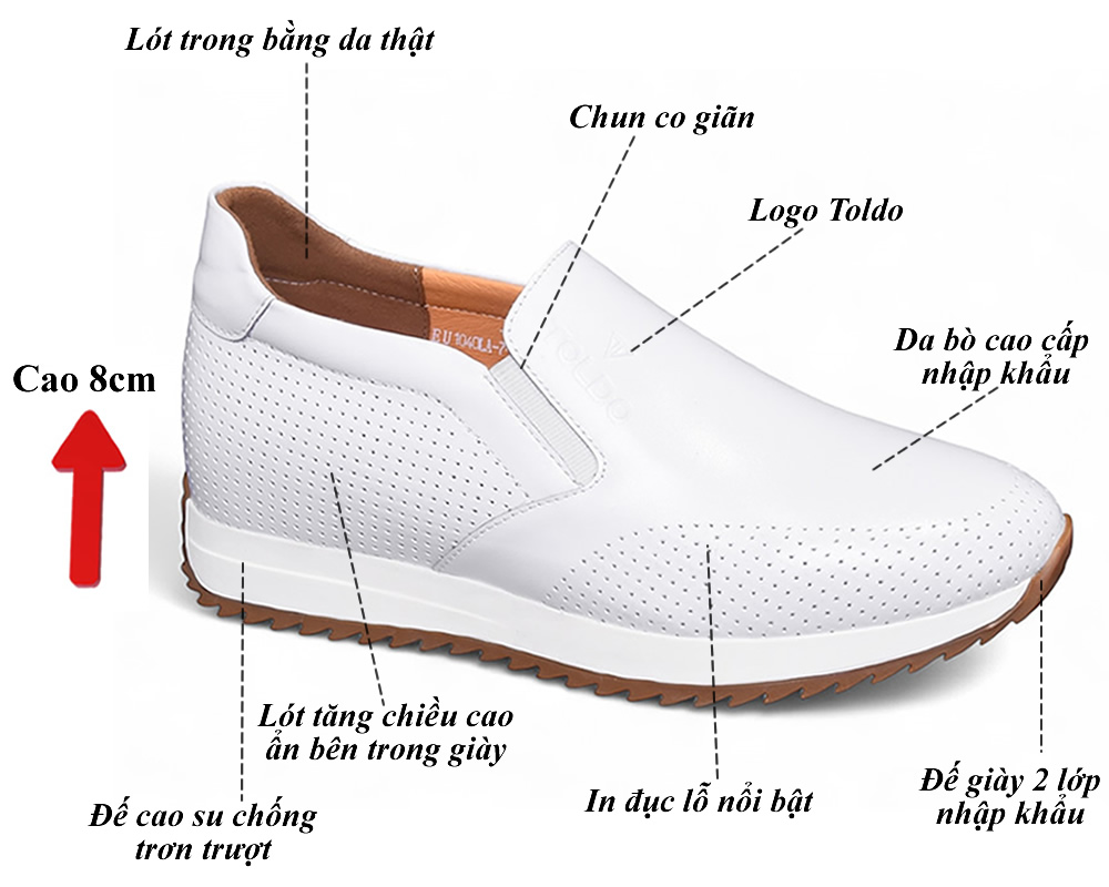 Giày cao 8cm da thật cao cấp