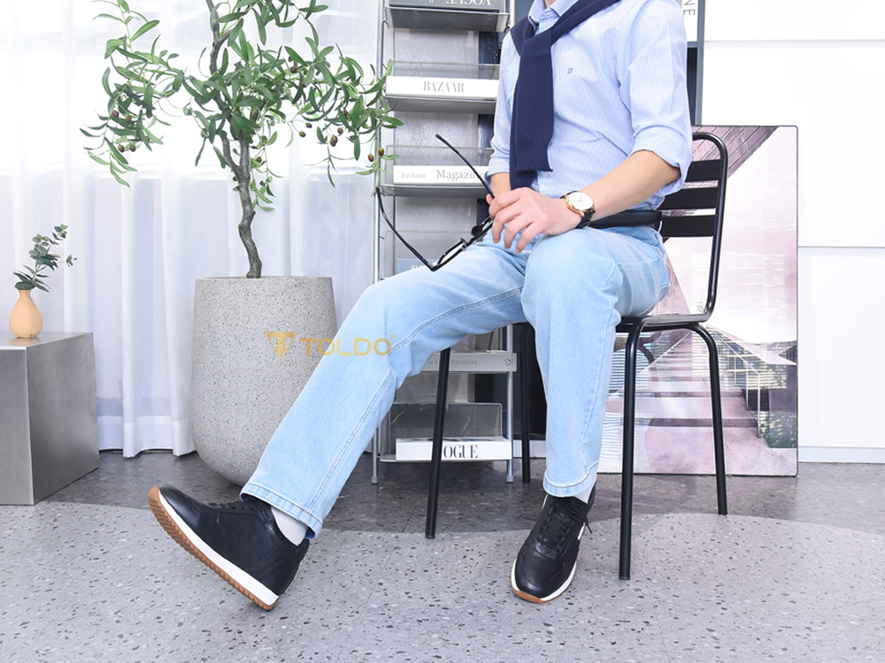 Giày cao nam 8cm cao cấp da thật