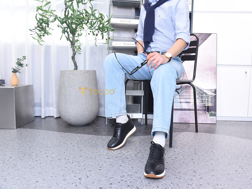 Giày cao nam 8cm cao cấp da thật