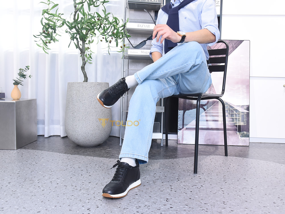 Giày cao nam 8cm cao cấp da thật
