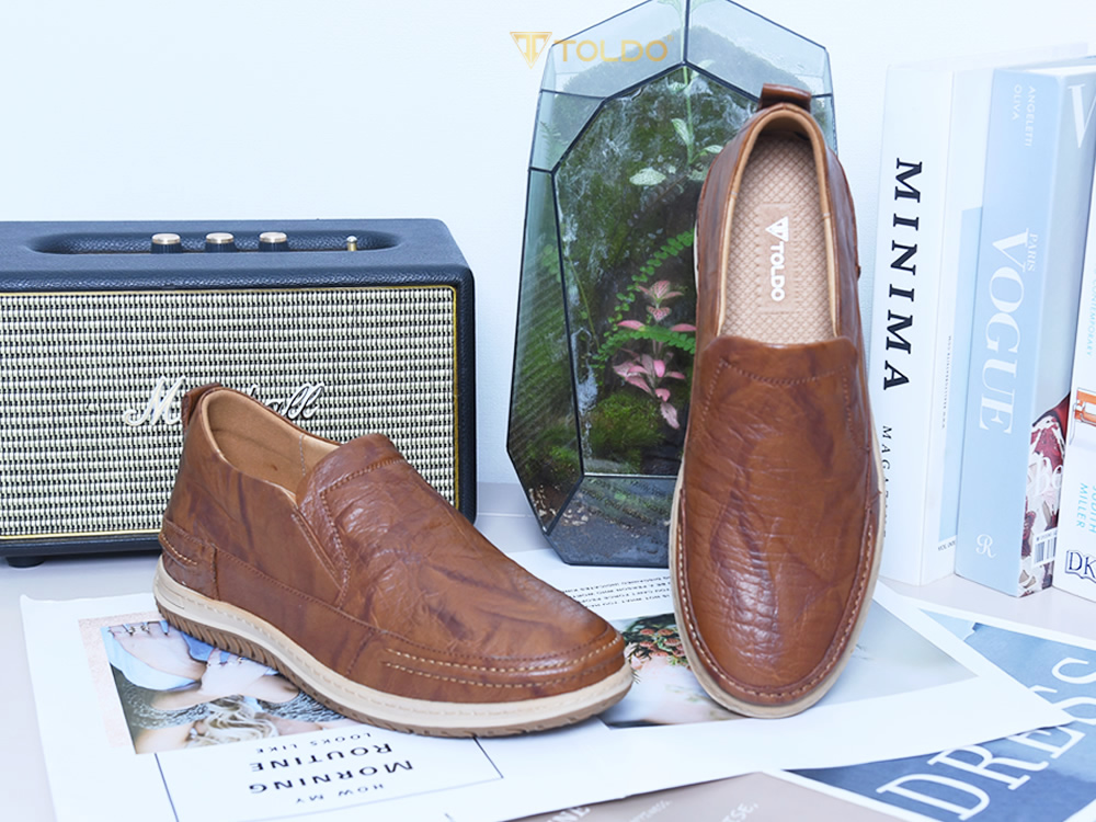 Giày nam tăng 7cm chiều cao da bò thật
