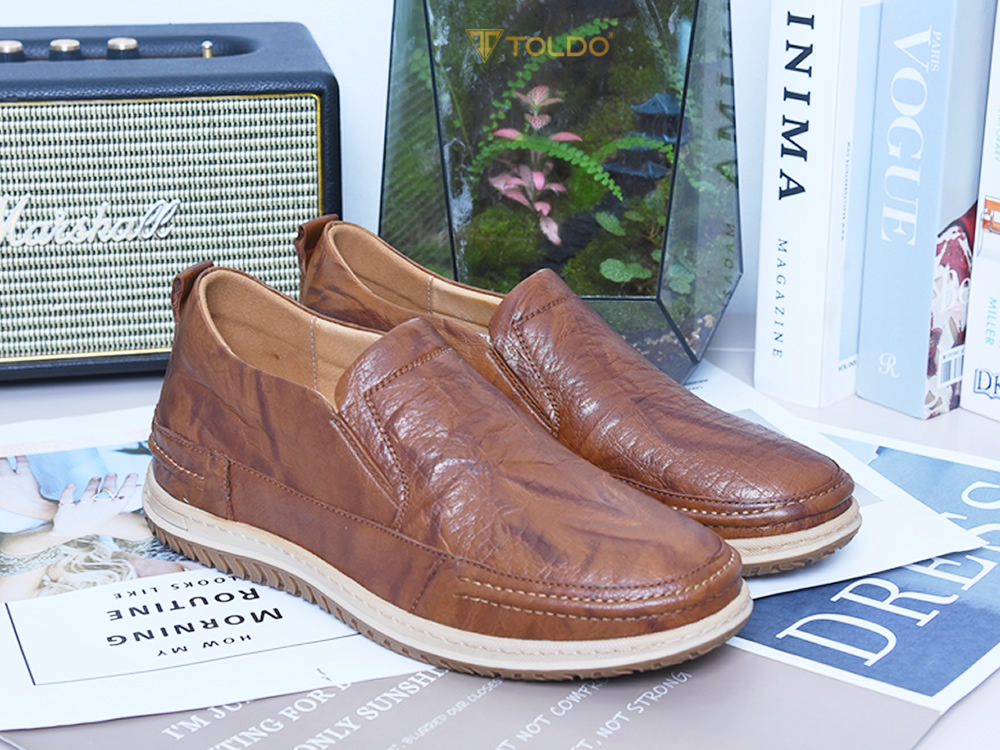 Giày nam tăng 7cm chiều cao da bò thật
