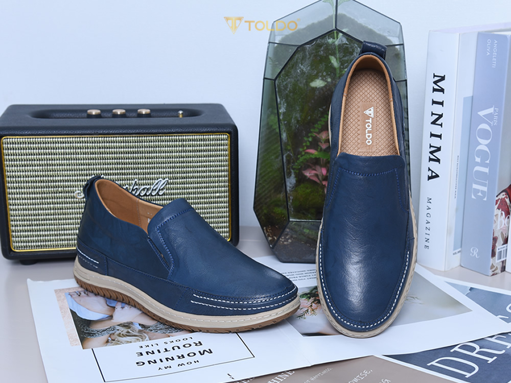 Giày cao 7cm đế khâu da bò thật