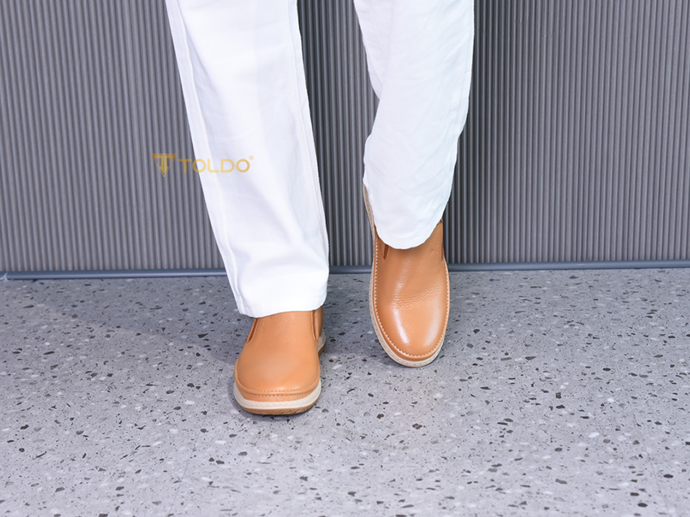 Giày cao nam 7cm đế khâu da mềm