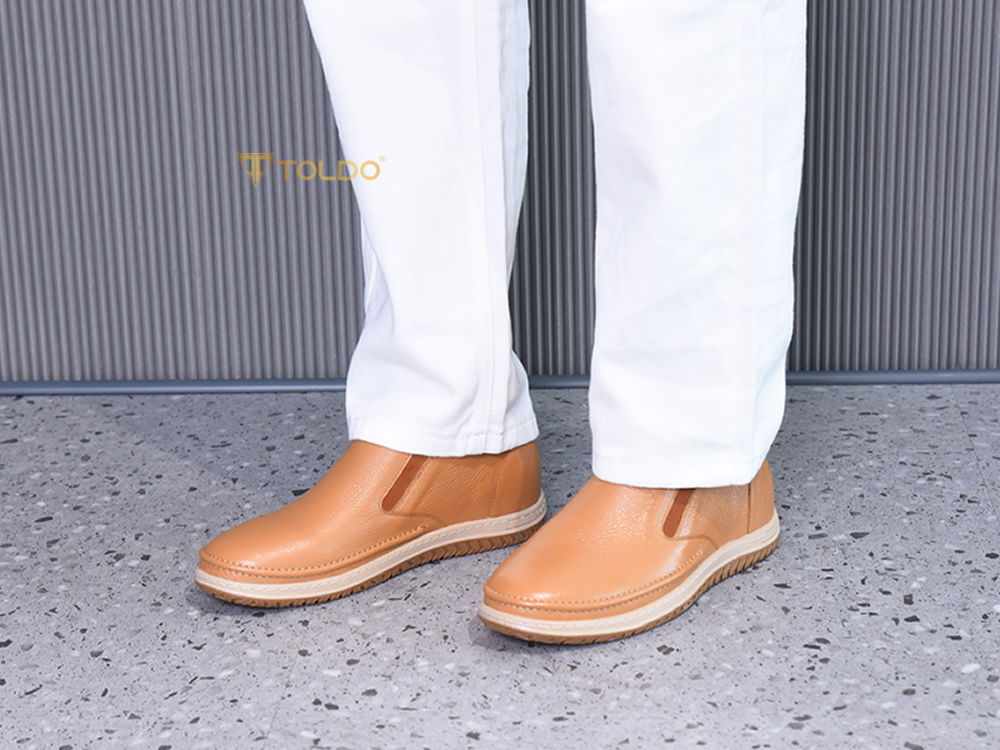 Giày cao nam 7cm đế khâu da mềm
